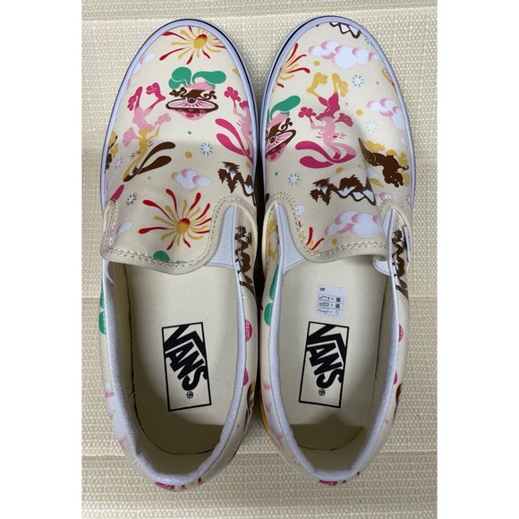 Vans Cream Slip-On Sneakers with Classic Silhouette - Picture 3 of 3